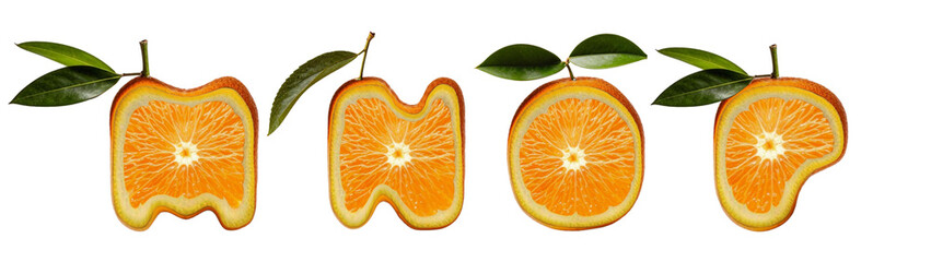Citrus Font M, N, O, P– Orange Slice Letters for Creative Projects