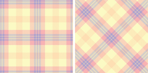 Smoky Pastel Purple and Soft Light Peach Seamless Tartan Fabric Design