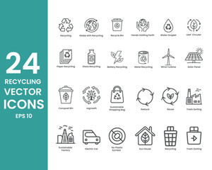 Eco-Friendly Recycling Icons Set,recycling, waste management, trash container, garbage disposal unit, clean energies, trash,recycling icons, eco-friendly design, sustainability symbols, green energy