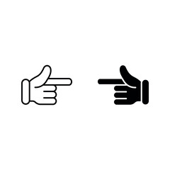 Hand with pointing finger icon set color editable