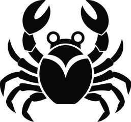 Silhouette of a crab icon, crab vector illustration 
