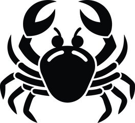 Silhouette of a crab icon, crab vector illustration 