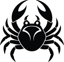 Silhouette of a crab icon, crab vector illustration 