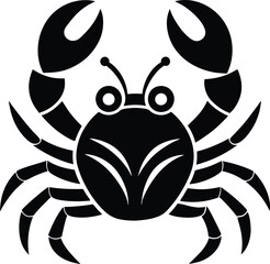 Silhouette of a crab icon, crab vector illustration 