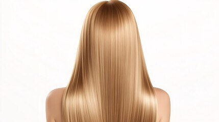 Naklejka premium Blond model showing her perfect straight hair in studio