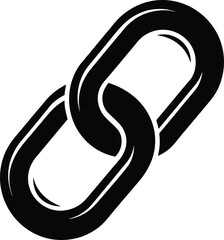 Silhouette of a chain link, Chain link black silhouette vector illustration 