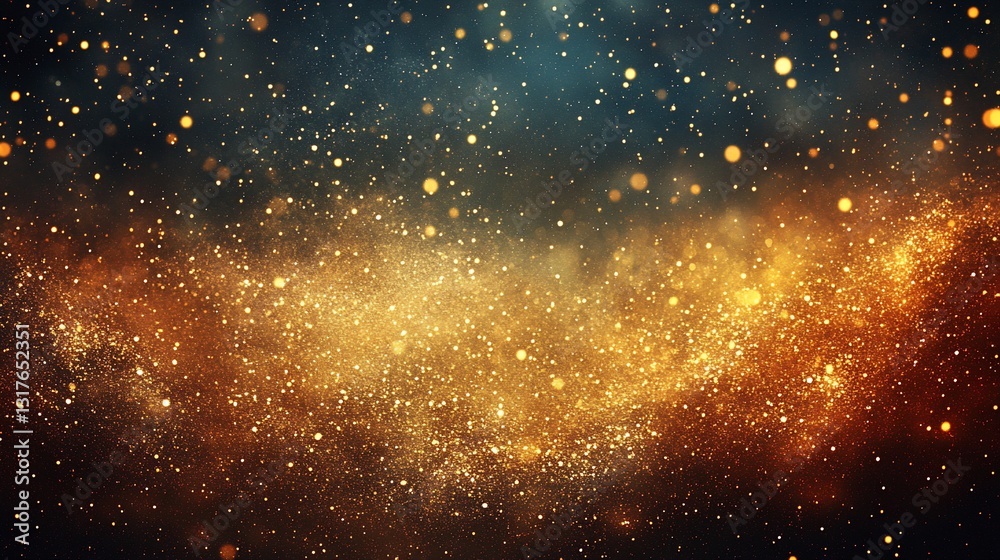 Canvas Prints golden celestial dust: a cosmic sparkle abstract background image