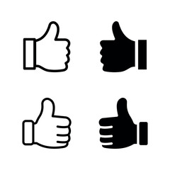thumbs up icon set color editable