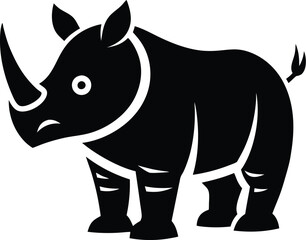 Silhouette of a rhino, rhino silhouette vector illustration 