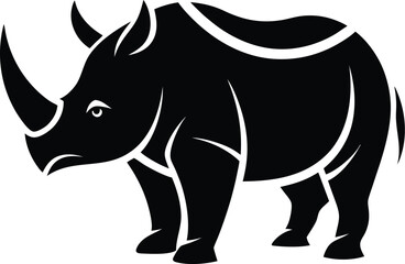 Silhouette of a rhino, rhino silhouette vector illustration 