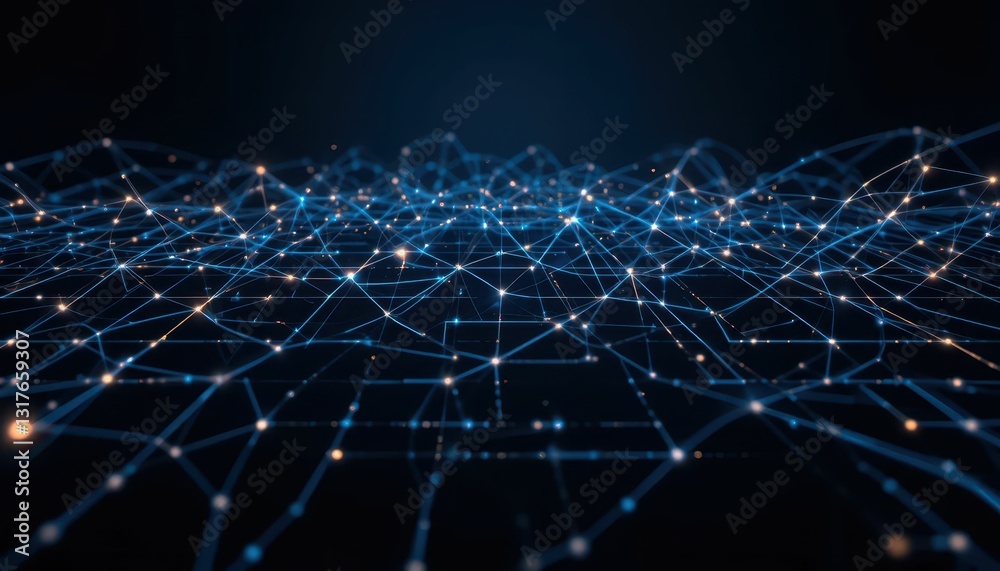 Poster abstract network visualization with connecting points and lines