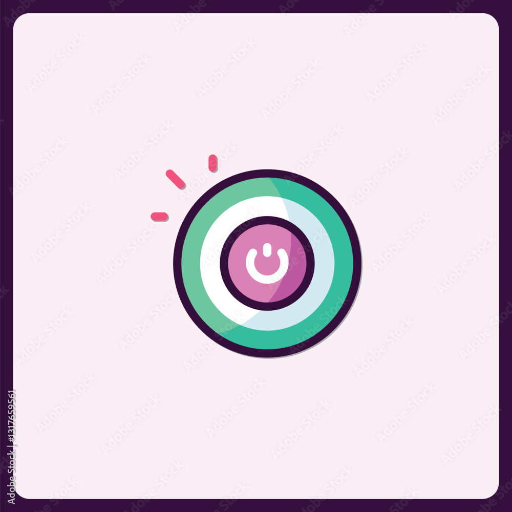 Poster stylish minimalist start button graphic for website ui and applications