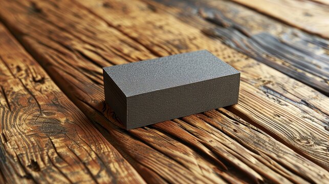 Elegant corporate business card displayed on a rustic wooden table for professional appeal
