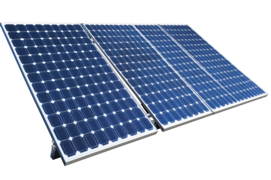 Solar panel isolated on a white background, in a simple style, as a PNG image