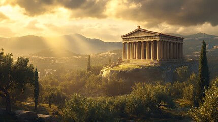 Obraz premium ancient greek temple ruins wallpapers