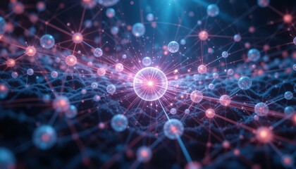 Obraz premium Abstract Representation of Energy Flow with Particles and Connections