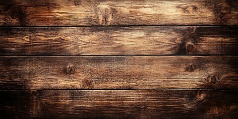Naklejka premium Dark brown wood plank background