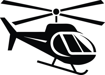 Silhouette of a helicopter, helicopter silhouette vector graphic, copter icon vector illustration  