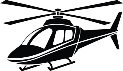 Silhouette of a helicopter, helicopter silhouette vector graphic, copter icon vector illustration  
