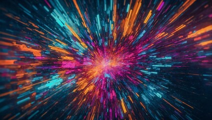 Fototapeta premium Abstract AI algorithm displayed in vibrant colors.
