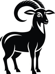 Silhouette of a goat, goat Silhouette vector illustration 