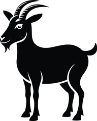 Silhouette of a goat, goat Silhouette vector illustration 