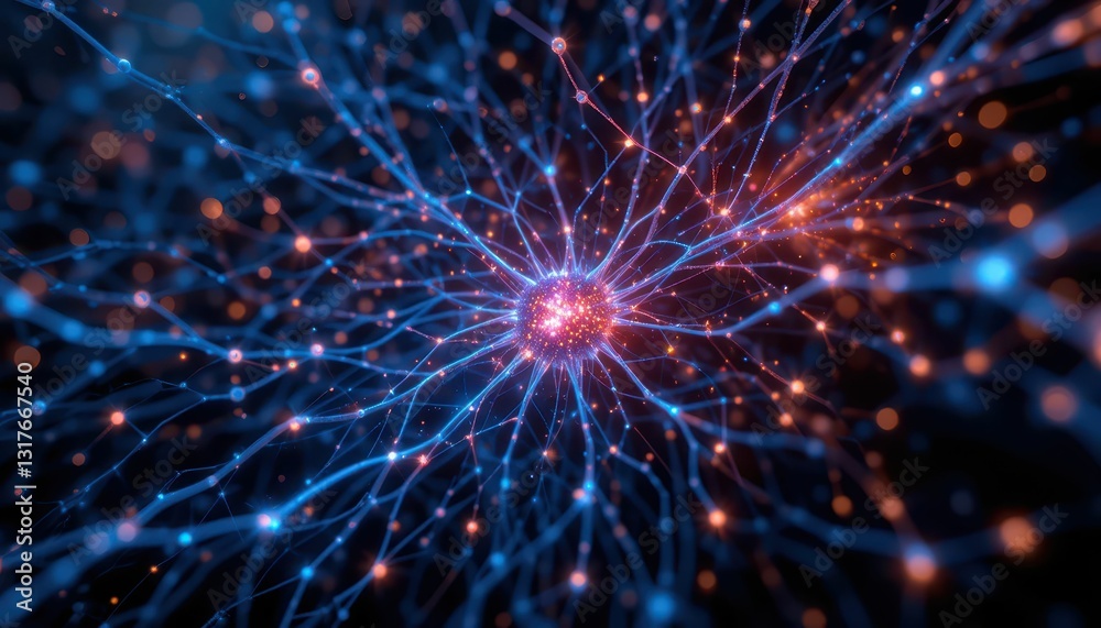 Poster abstract representation of neurons and synapses in neural network