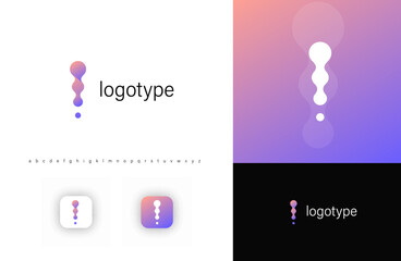 Minimalist exclamation mark logo, symbolizing creativity, innovation, bold ideas. Ideal for tech startups, design agencies, tech firms, communication platforms, spine health clinic. Vector logo © artyway