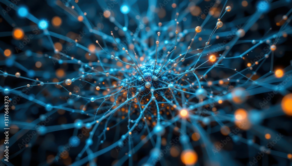 Poster abstract representation of neural networks and data connections