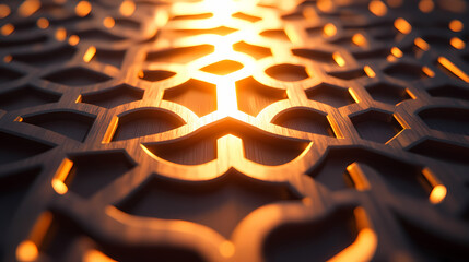 Angular radiant patterns glowing with softly blurred shadows. Radiant Shadows. Illustration