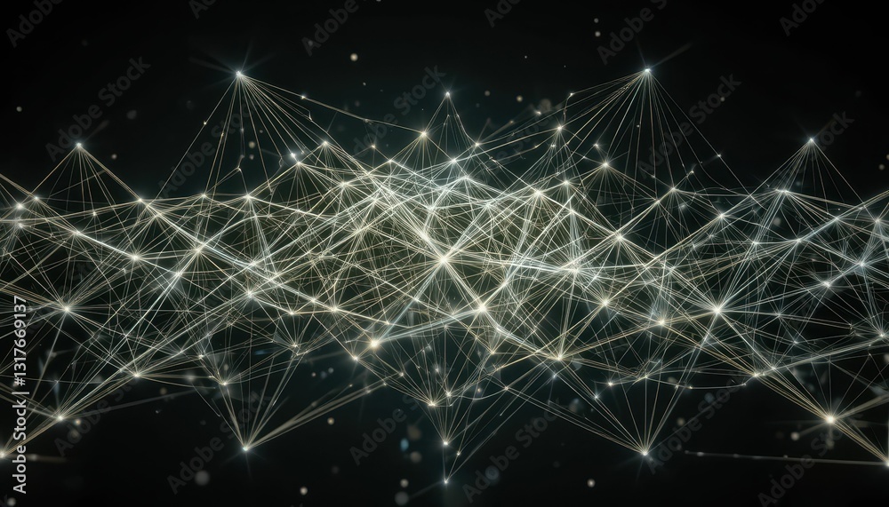 Poster abstract light network design with luminous connection points