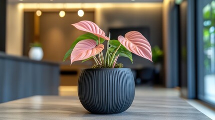 Pink Plant in Modern Interior