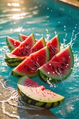 Vibrant fresh watermelon slices 
