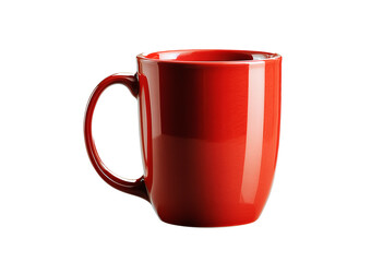 A red mug with a handle isolated on transparent background