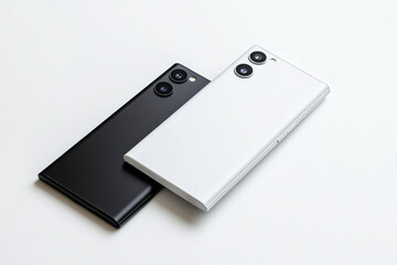 Modern bezel-less smartphones showcased with sleek design details