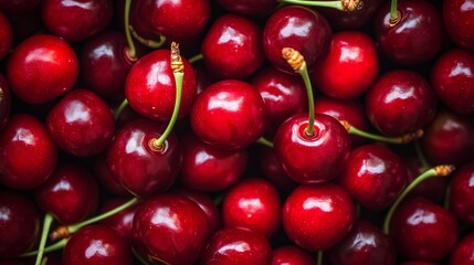 Fresh ripe cherries close-up