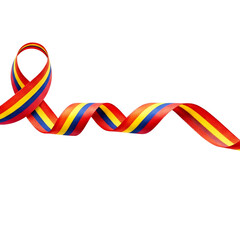 Fototapeta premium Waving ribbon of LGBT pride isolated on transparent background. LGBTQ colors flag. Love, freedom, support and rights realistic vector illustration.