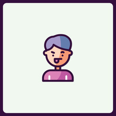 Cheerful stylized character avatar for digital platforms and interfaces