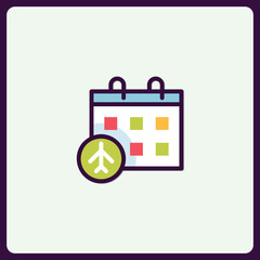 Airline travel schedule icon design, perfect for flight booking applications