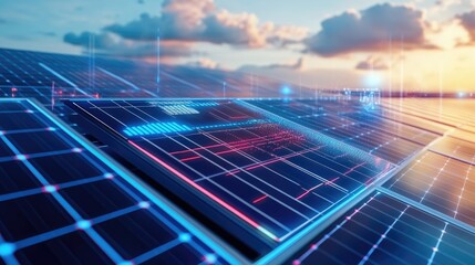 Smart Solar Panel Energy, Futuristic Technology for Clean Energy