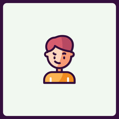 Cartoon Illustration of a Smiling Man Character Vector Icon Graphics