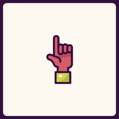 Stylized hand with index finger raised as a clear symbol for guidance