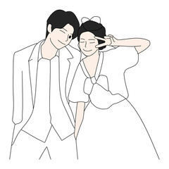 sketch of a young couple