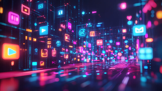 conceptual illustration digital content