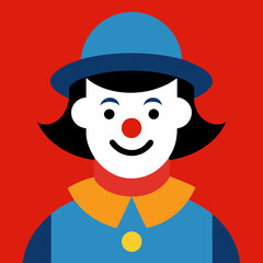 April Fools’ Day, clown in a hat icon vector illustration. dog with hat