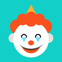April Fools’ Day, clown in a hat icon vector illustration. 