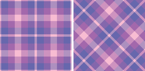 Pastel Seamless Tartan in Cool Pastel Pink tones Fabric Design