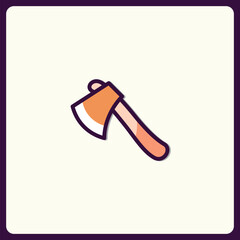Axe icon for construction, woodwork, crafting, forestry, chopping and lumberjack