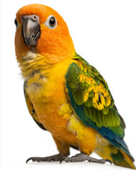Obraz premium Sun Conure Parrot Isolated on White Background 