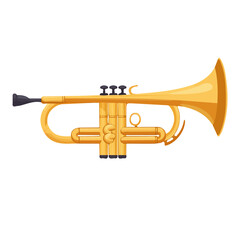 2D flat vector illustration Trumpet icon isolated on a white background.


